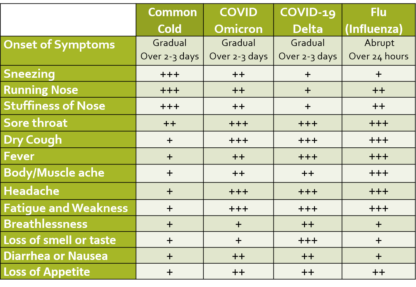 COVID FLU COMMON COLD