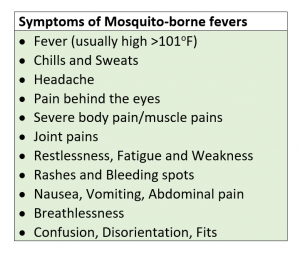 Symptoms of Mosquito Fevers